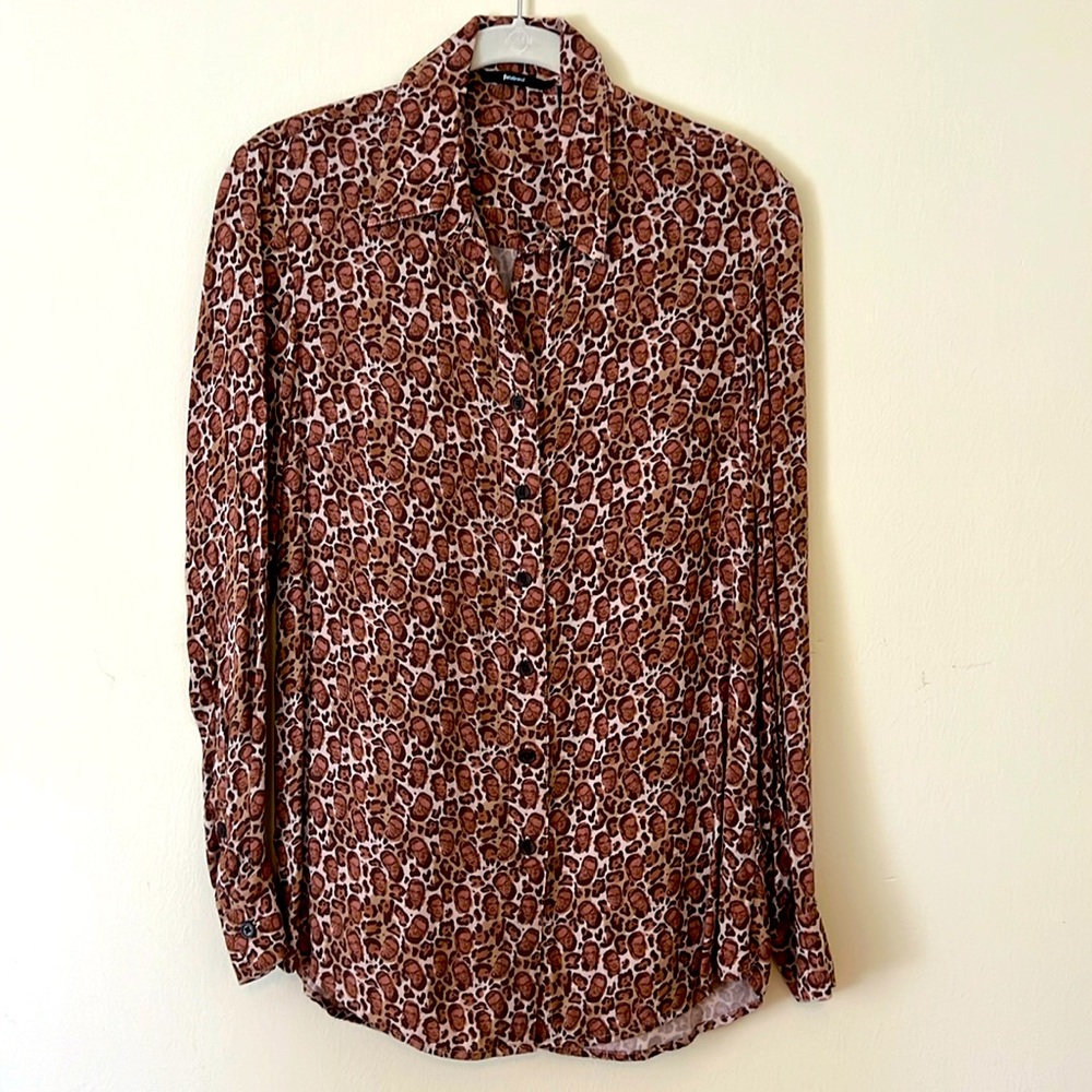 RBG leopard print size S button down from Betabrand